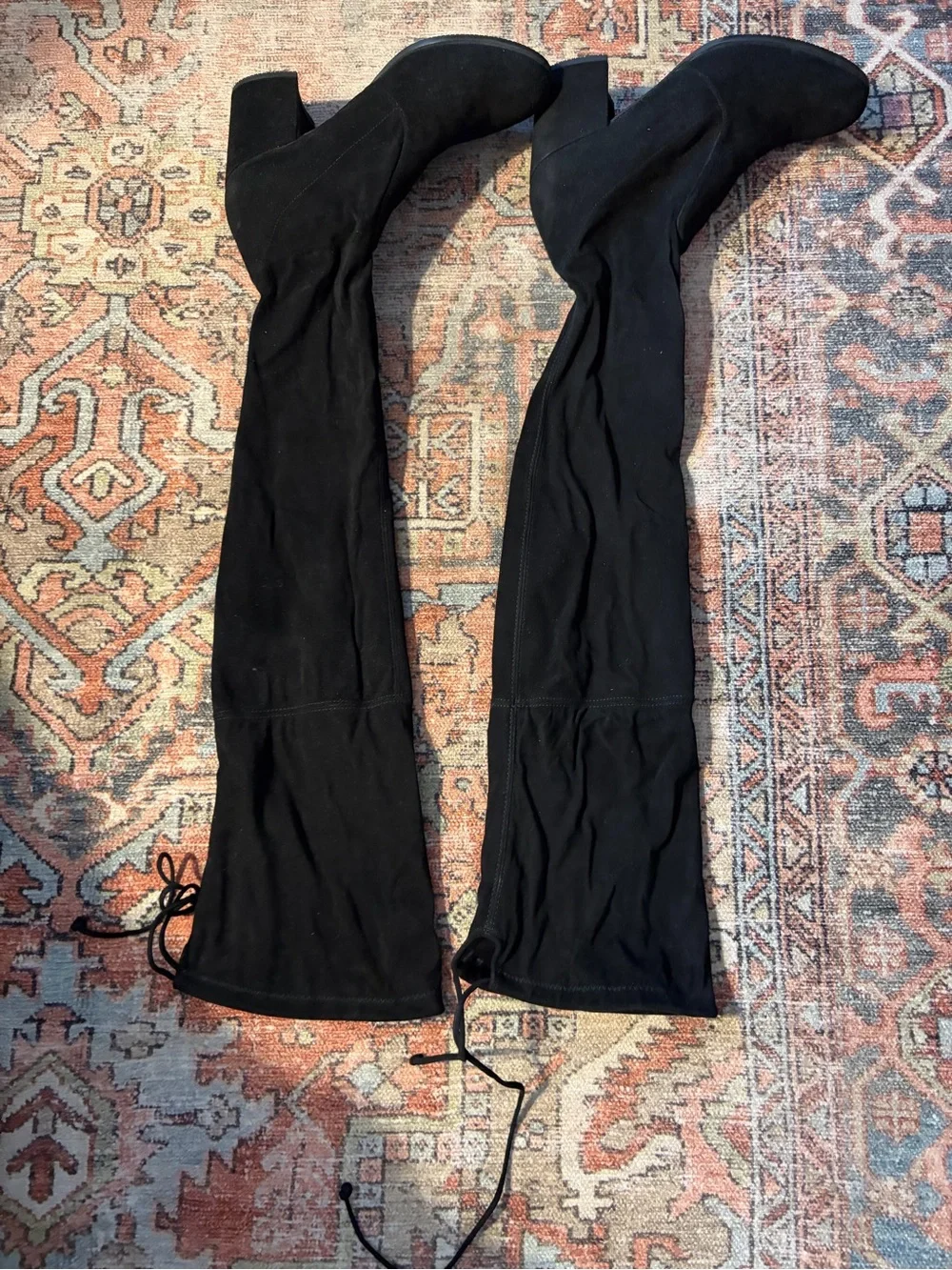 Stuart Weitzman Tieland Black Suede Over-the-Knee Boot